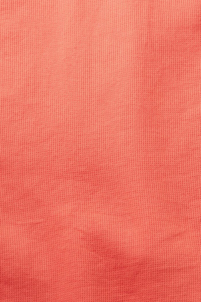 Tekstureret skjorte i slim fit, 100 % bomuld, CORAL RED, detail image number 5
