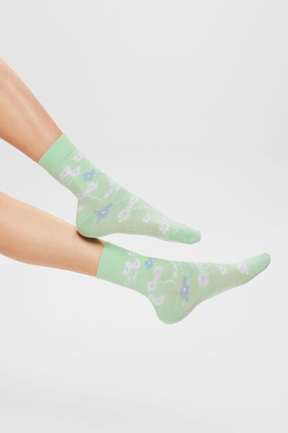 Pakke med 2 par sokker i groft strik med print