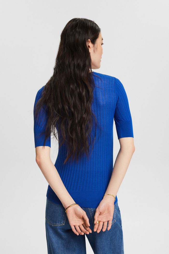 Sweater i ribstrik, BRIGHT BLUE, detail image number 2