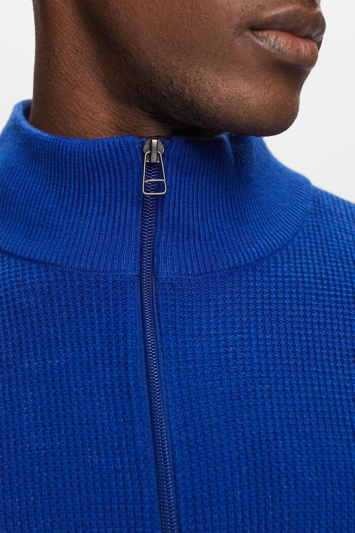 Troyer-pullover i bomuld med lynlås, BRIGHT BLUE, detail image number 2