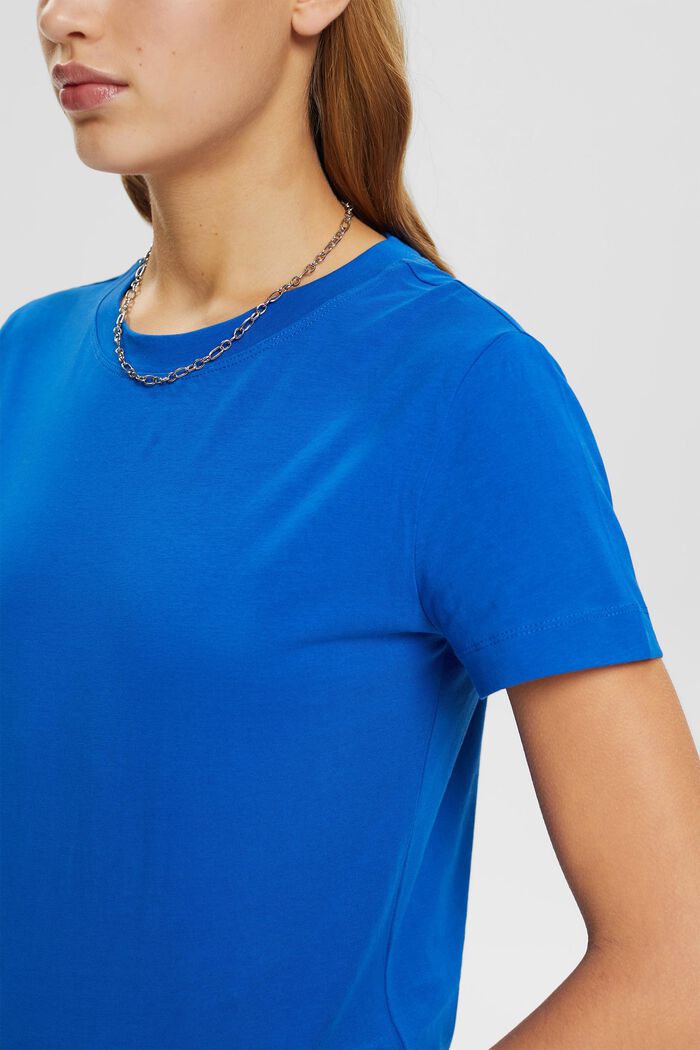 T-shirt i bomuld med rund hals, BLUE, detail image number 2