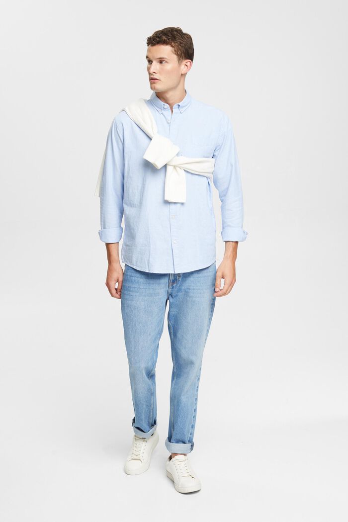 Skjorte med button down-krave, LIGHT BLUE, detail image number 1