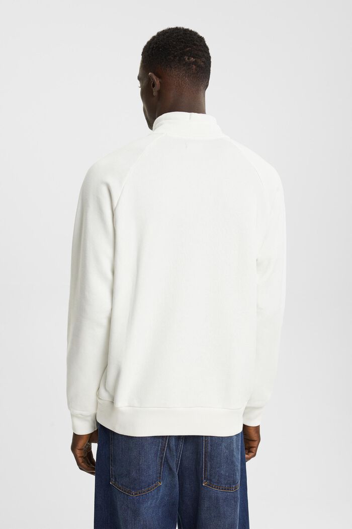 Sweatshirt med halv lynlås, OFF WHITE, detail image number 3