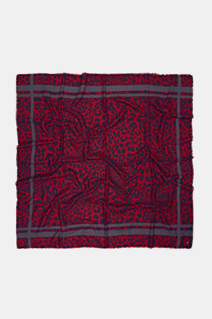 Af genanvendte materialer: Tørklæde i leopardlook, DARK RED, detail image number 2