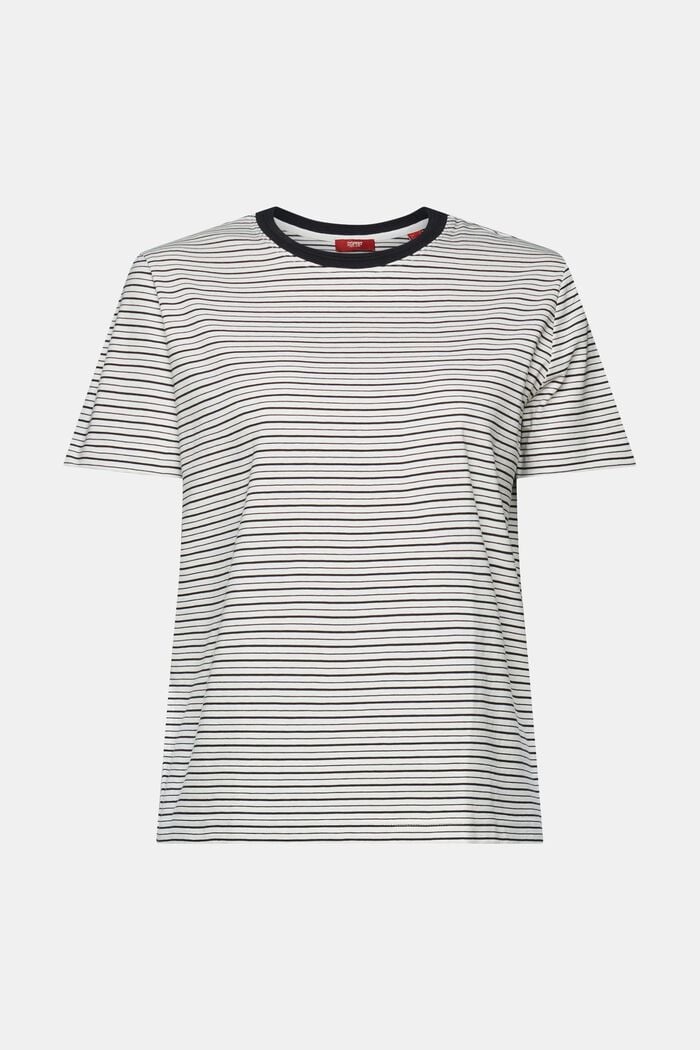 T-shirt med striber, 100% bomuld, OFF WHITE, detail image number 6