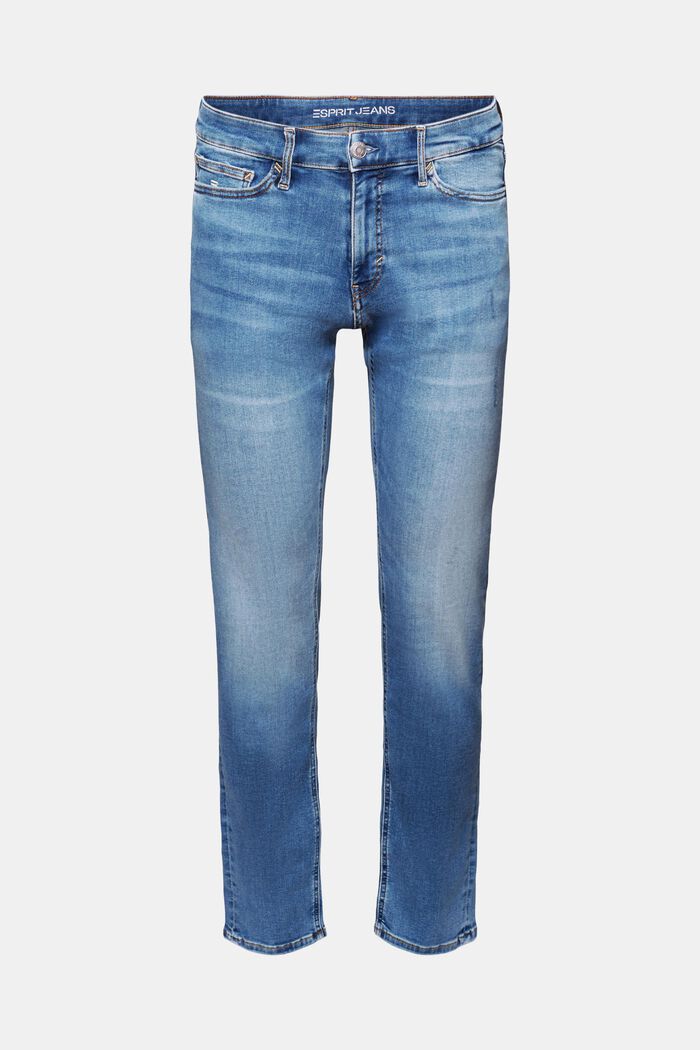 Slim jeans med mellemhøj talje, BLUE LIGHT WASHED, detail image number 7