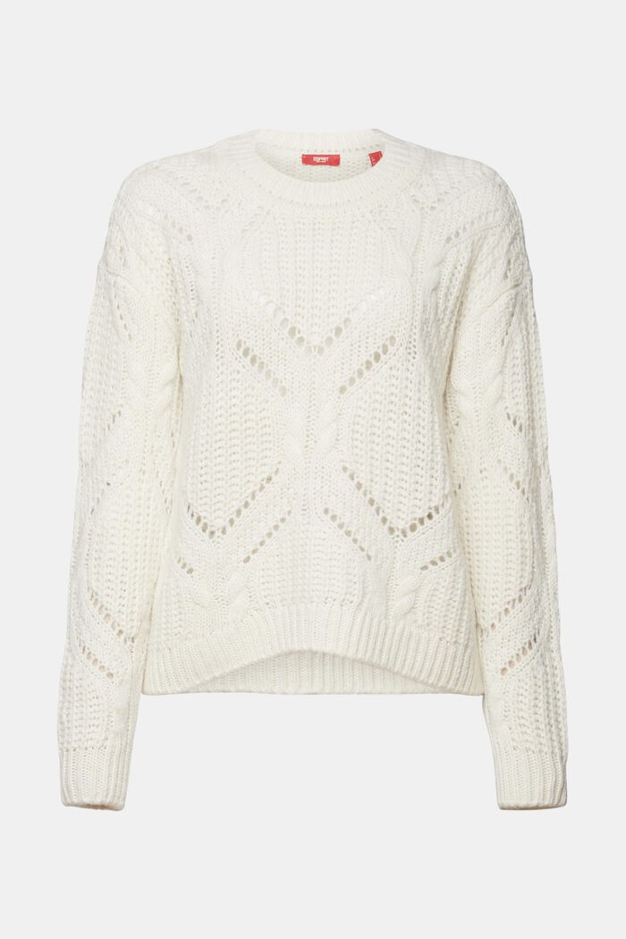 Sweater i åben strik, uldmiks, ICE, detail image number 6