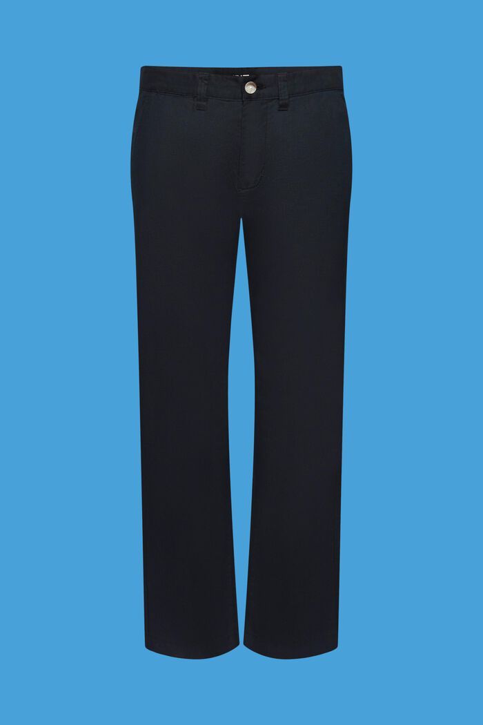 Bukser i bomulds- og hørmiks, BLACK, detail image number 6