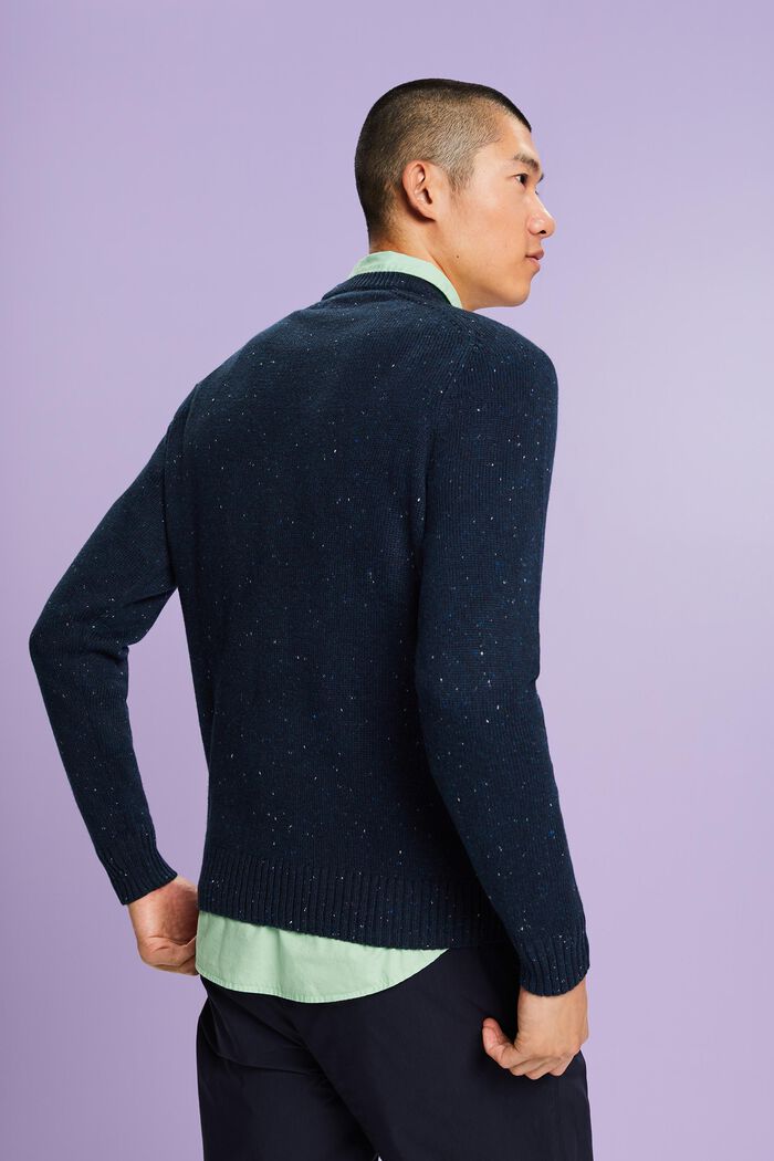 Nopret sweater med rund hals, PETROL BLUE, detail image number 3