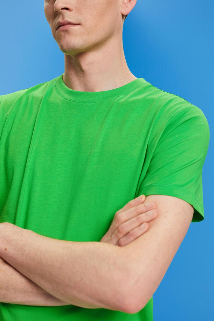 Jersey-T-shirt med rund hals, GREEN, detail image number 1