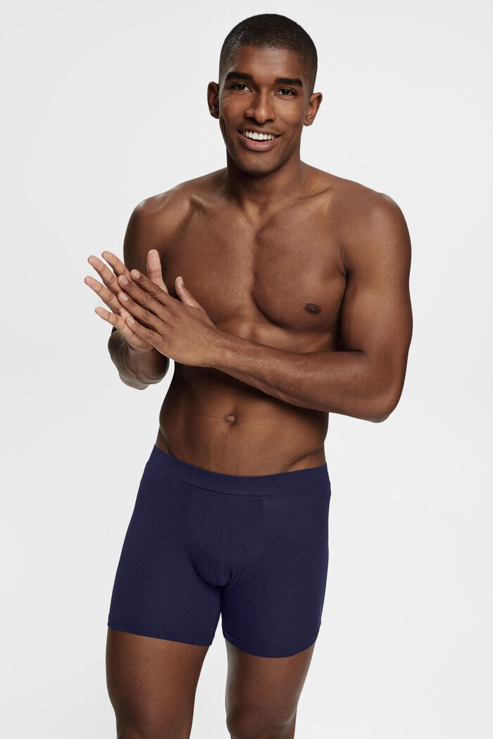 Multipakke med lange shorts i bomuldsmiks med stretch til mænd, NAVY, detail image number 0