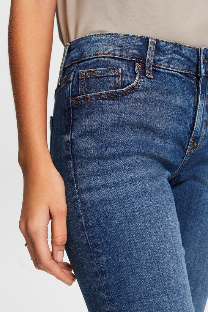 Slim jeans med mellemhøj talje, BLUE MEDIUM WASHED, detail image number 4