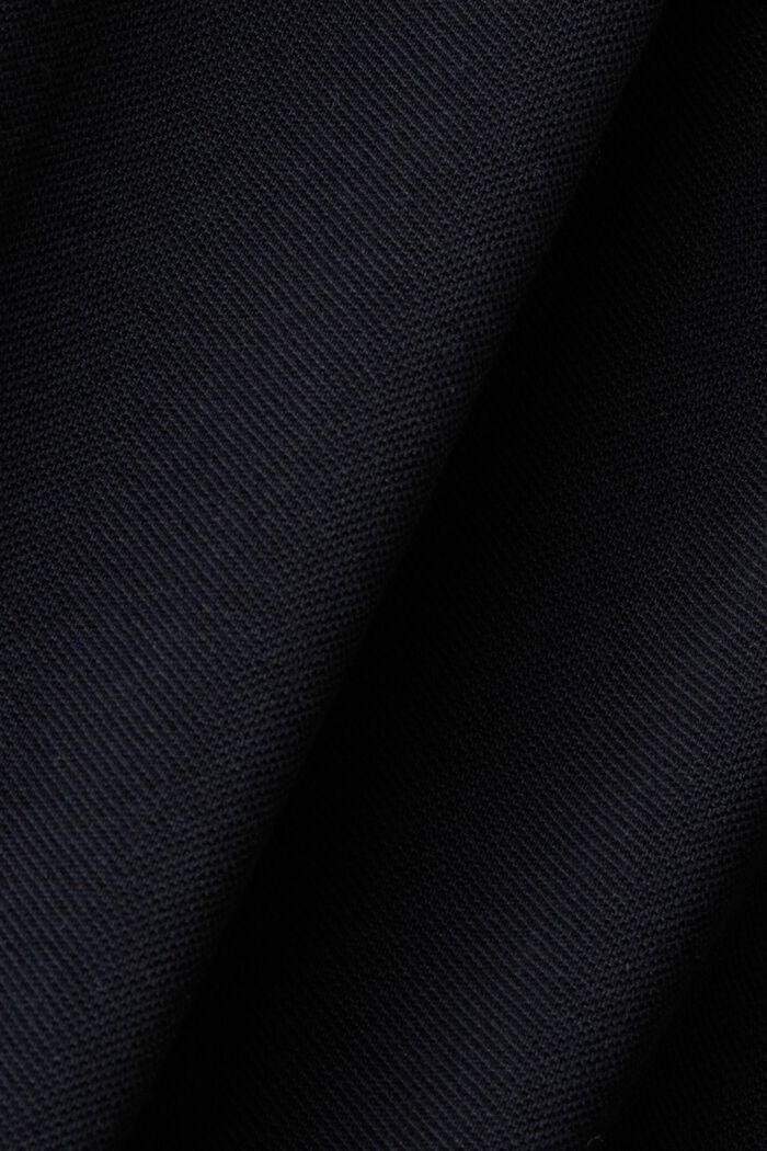 Poloshirt i bomuldspique med stribet krave, BLACK, detail image number 5