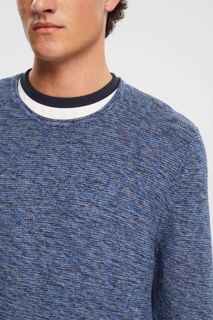 Marmoreret striksweater, NAVY, detail image number 0