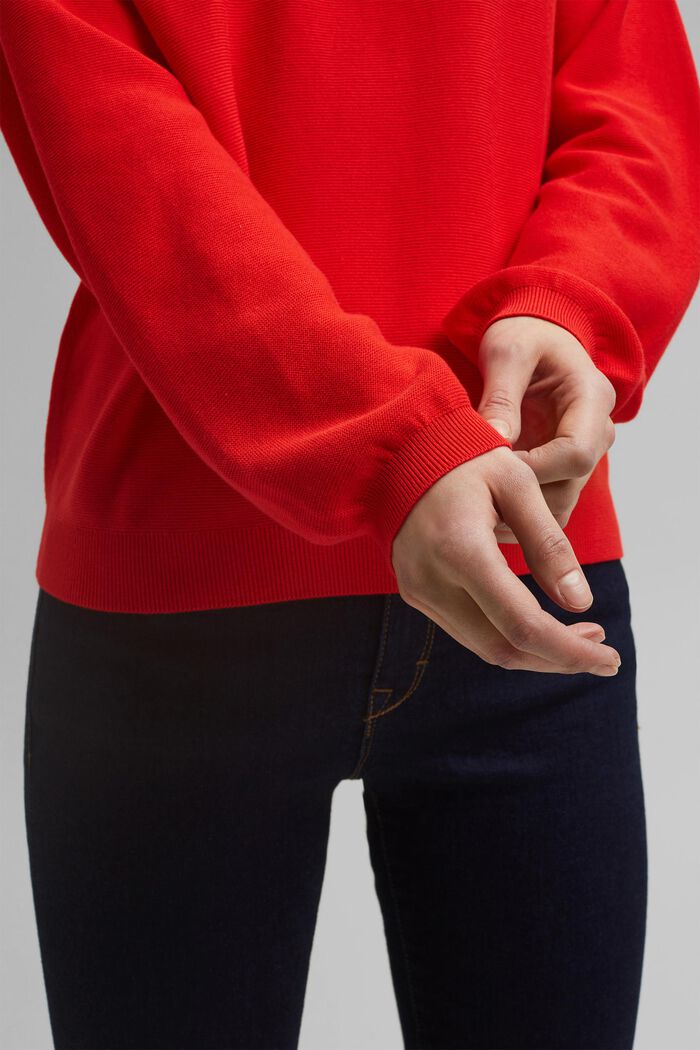 Sweater af 100% økologisk bomuld, RED, detail image number 2