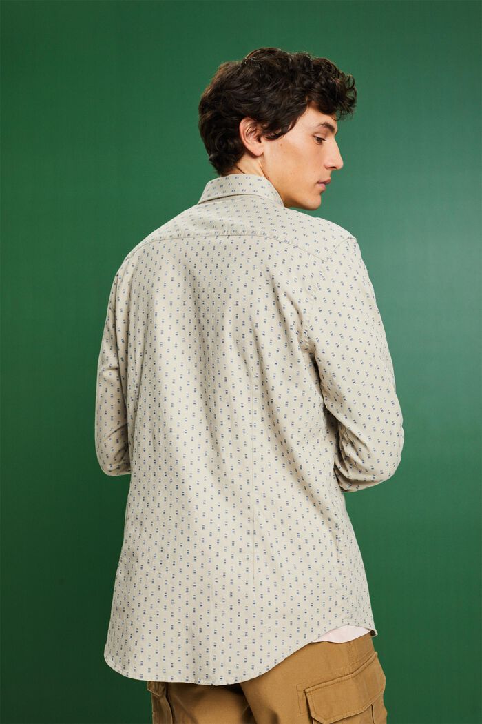 Mønstret slim fit-skjorte i twill, PASTEL GREY, detail image number 2