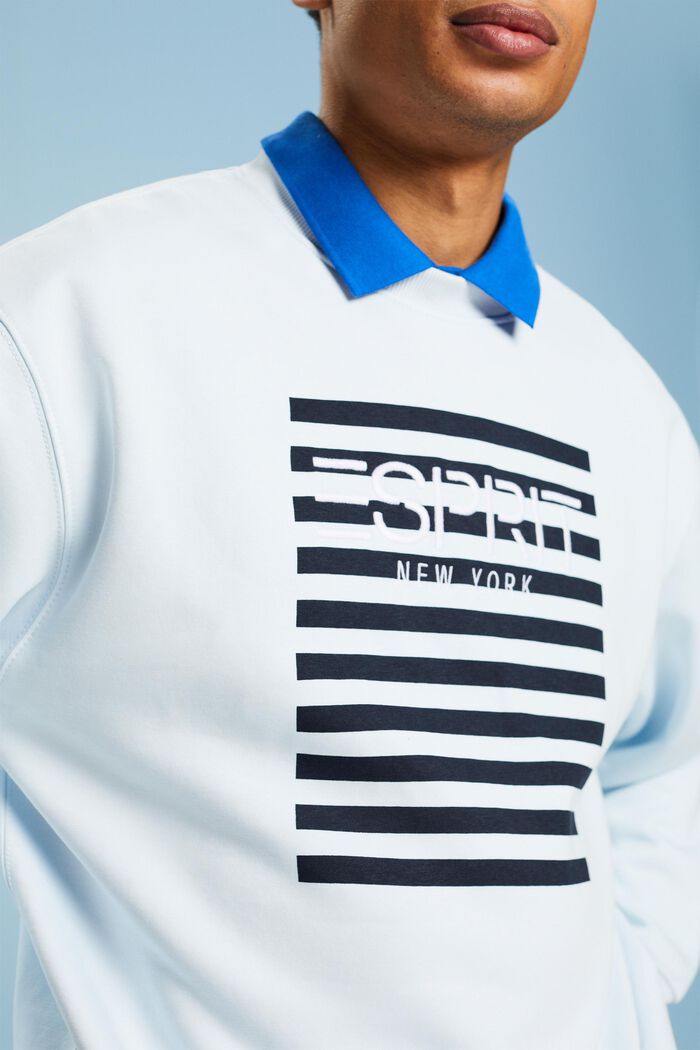 Sweatshirt med rund hals og logo, PASTEL BLUE, detail image number 3