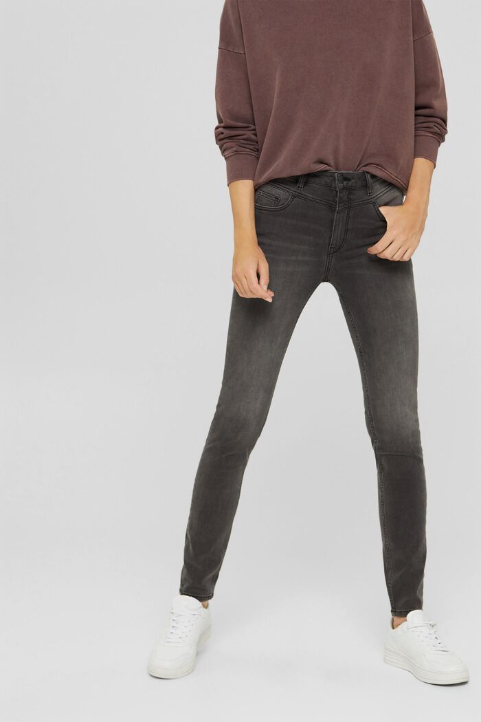 Shaping-jeans med høj linning, GREY DARK WASHED, detail image number 0