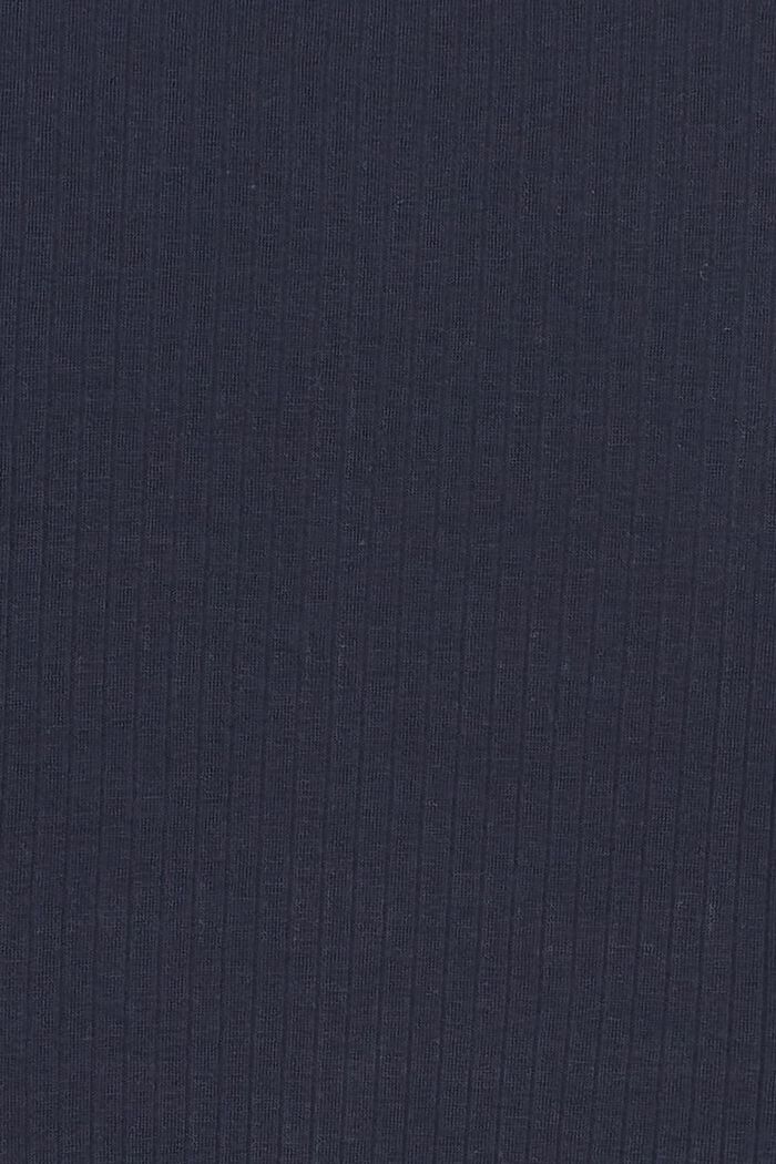 Langærmet top med halv lynlås, økologisk bomuld, NIGHT SKY BLUE, detail image number 5