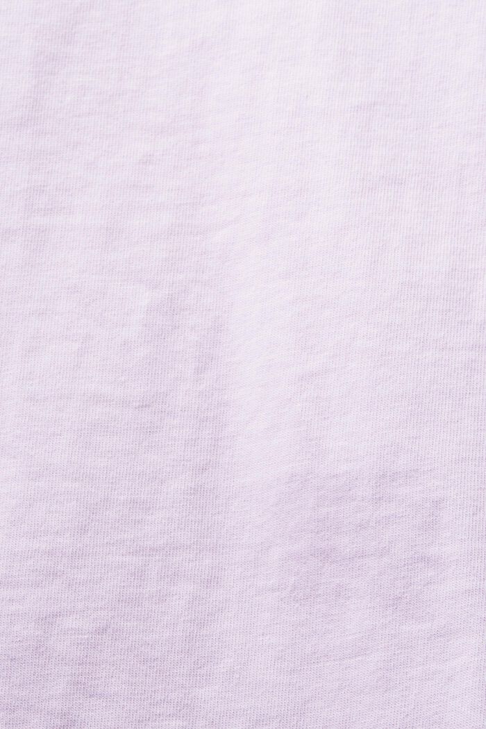 Kortærmet T-shirt af materialemiks, LAVENDER, detail image number 4