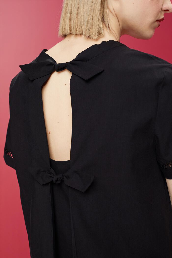Bluse med åben ryg, TENCEL™, BLACK, detail image number 2