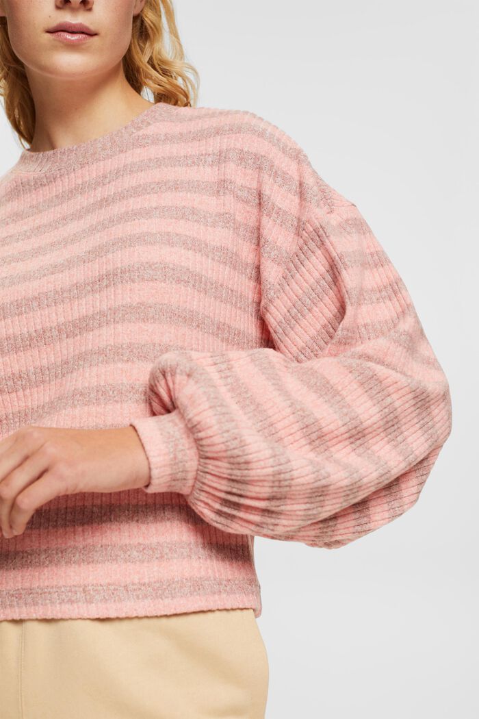Stribet sweater, TERRACOTTA, detail image number 0