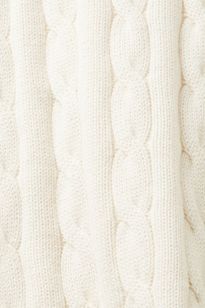 Sweater i kabelstrik med applikeret logo, OFF WHITE, detail image number 6