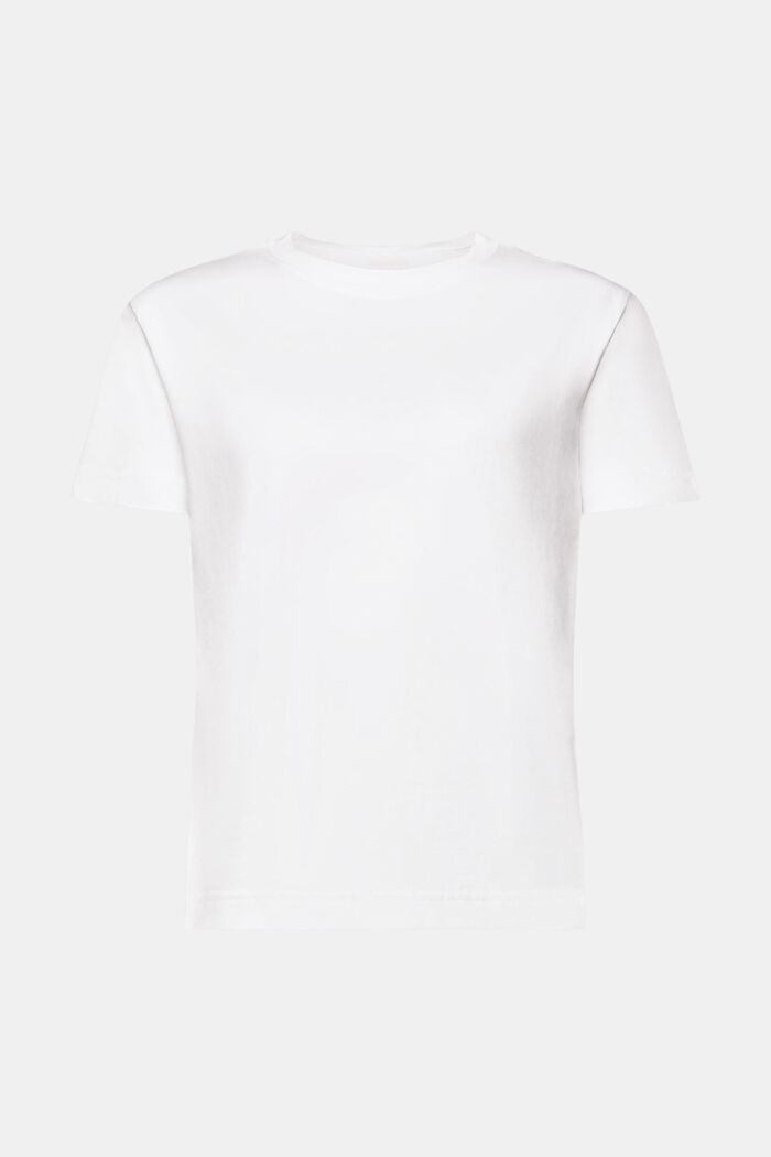 T-shirt i pimabomuld med rund hals, WHITE, detail image number 6