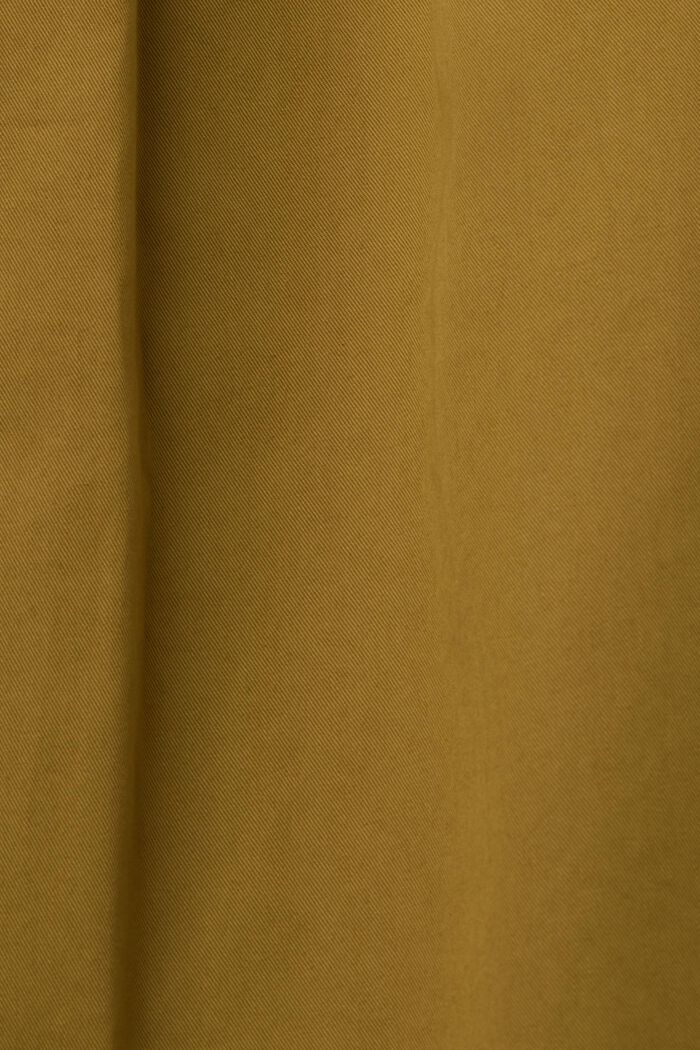 Knælang nederdel med bælte, 100% bomuld, OLIVE, detail image number 6