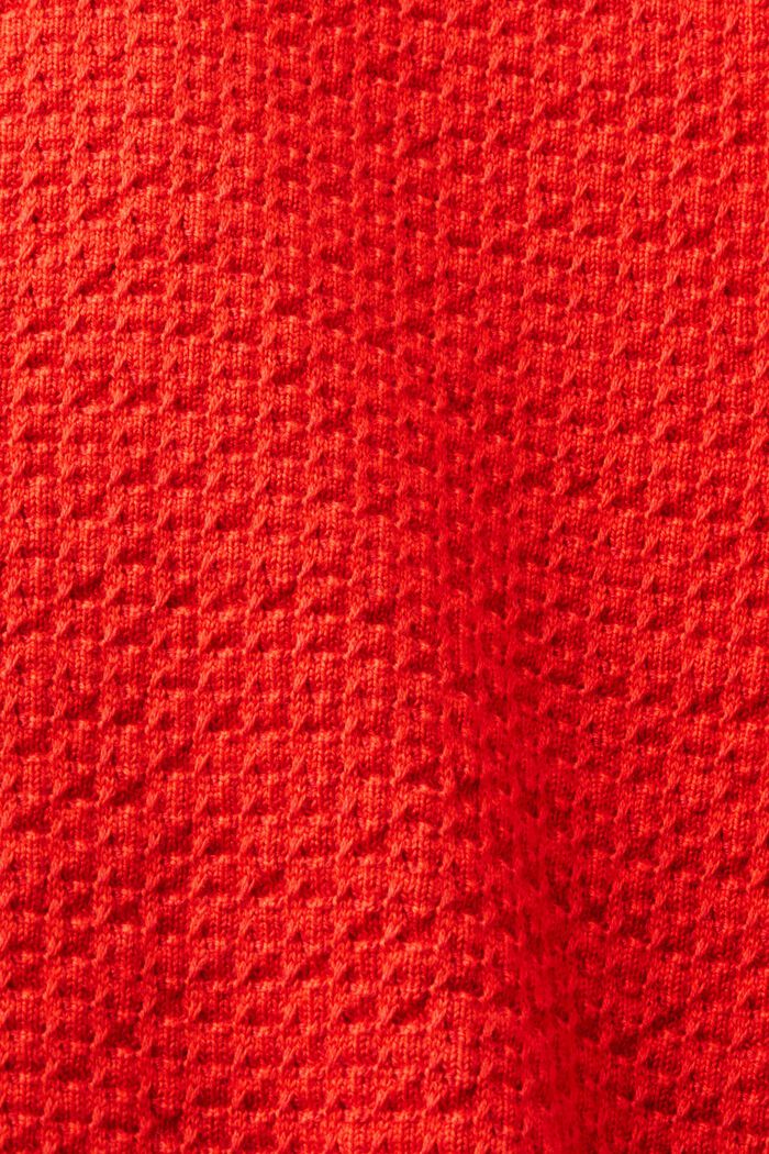 Sweater med struktur og rund hals, RED, detail image number 5