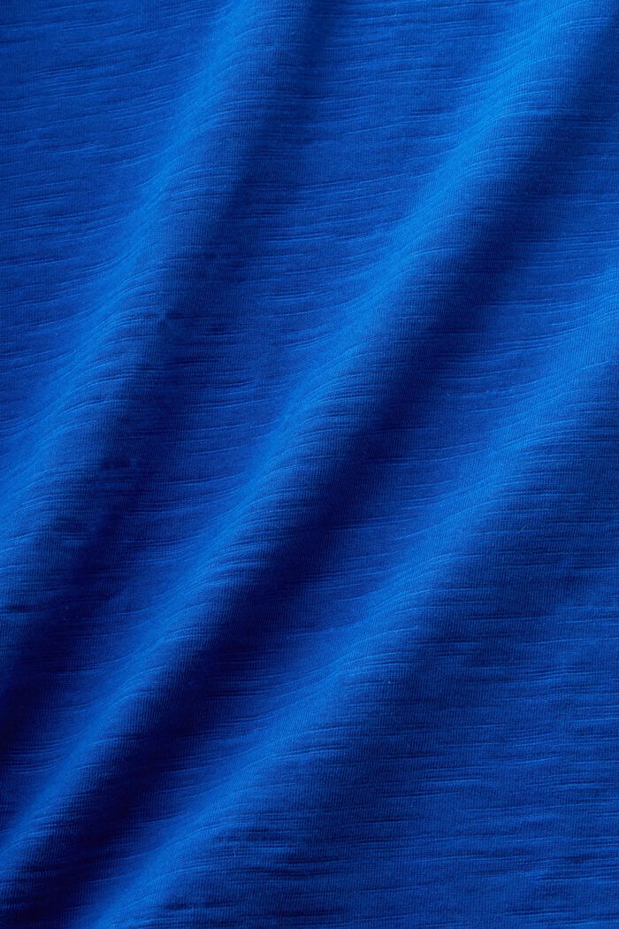 T-shirt i bomuldsslub med lomme og logo, BRIGHT BLUE, detail image number 4