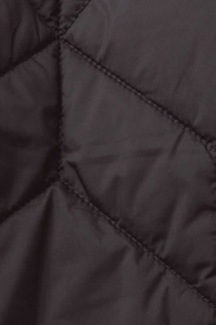 Genanvendt: Quiltet jakke med teddy-for, BLACK, detail image number 5