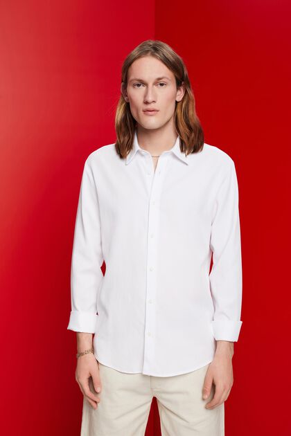 Shirt i slim fit, WHITE, overview