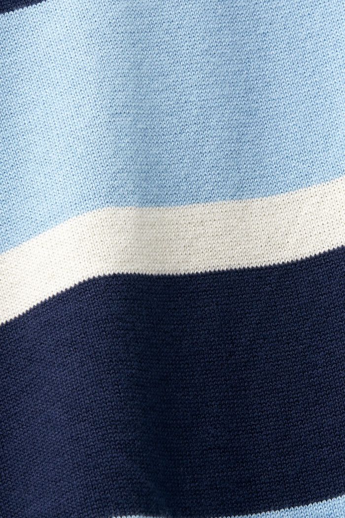 Stribet polo-T-shirt i bomuld med logo, BRIGHT BLUE, detail image number 5
