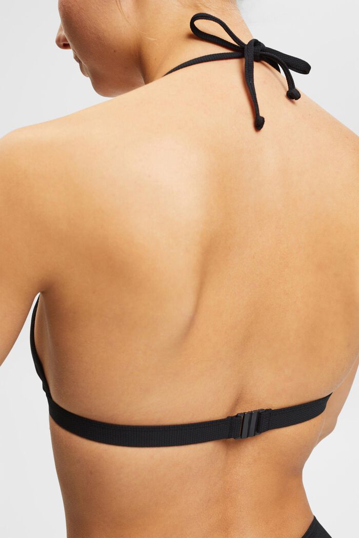 Halterneck-bikinitop med snøre, BLACK, detail image number 3