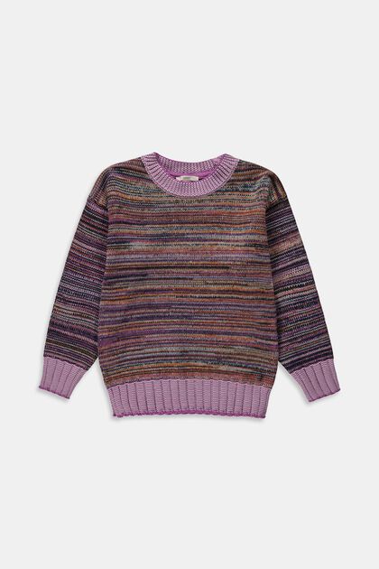 Stribet sweater, BURNT ORANGE, overview