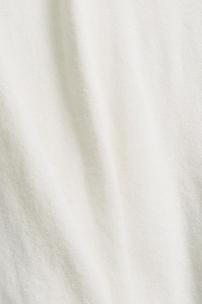 Rullekravebluse med økologisk bomuld, OFF WHITE, detail image number 4
