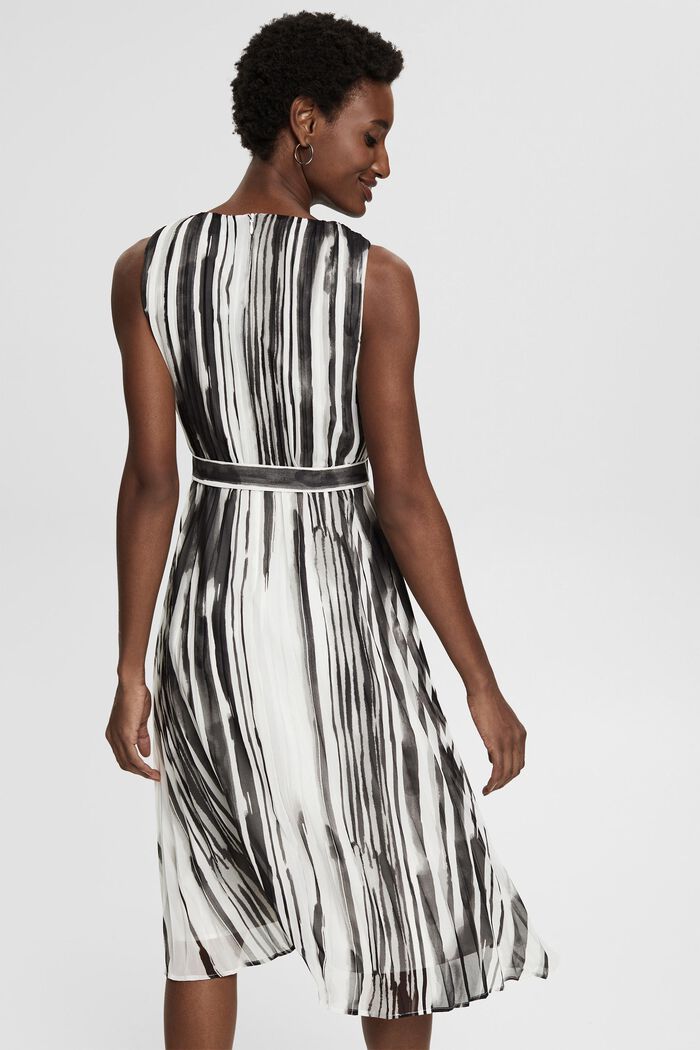 Genanvendte materialer: Plisseret kjole med mønster, BLACK, detail image number 2