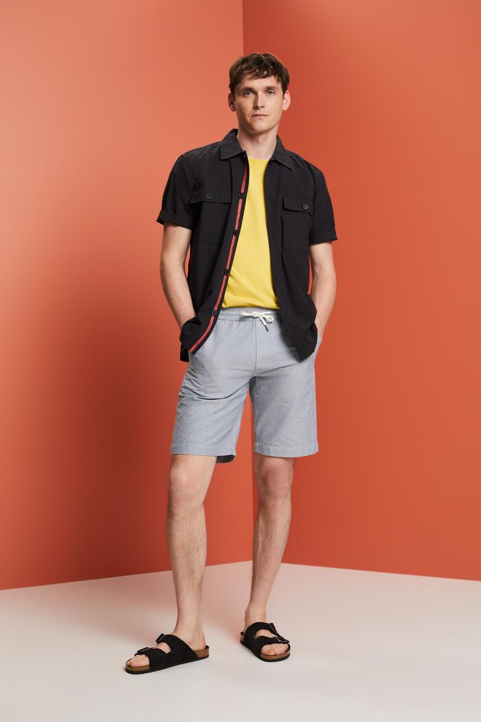 Pull on-shorts i twill, 100 % bomuld, NAVY, detail image number 1