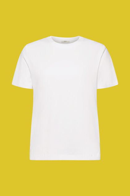 T-shirt i bomuldsmiks, WHITE, overview
