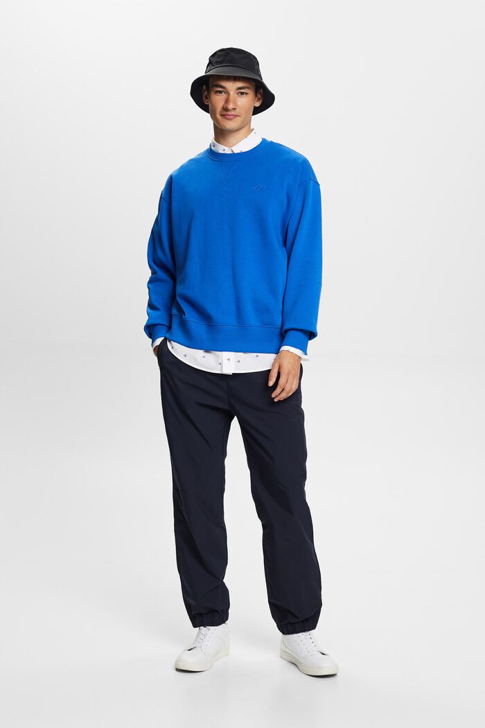 Sweatshirt med syet logo, BRIGHT BLUE, detail image number 1