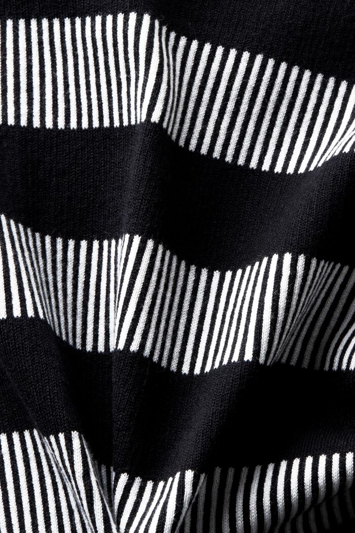 Cropped cardigan med jacquard-striber, BLACK, detail image number 6
