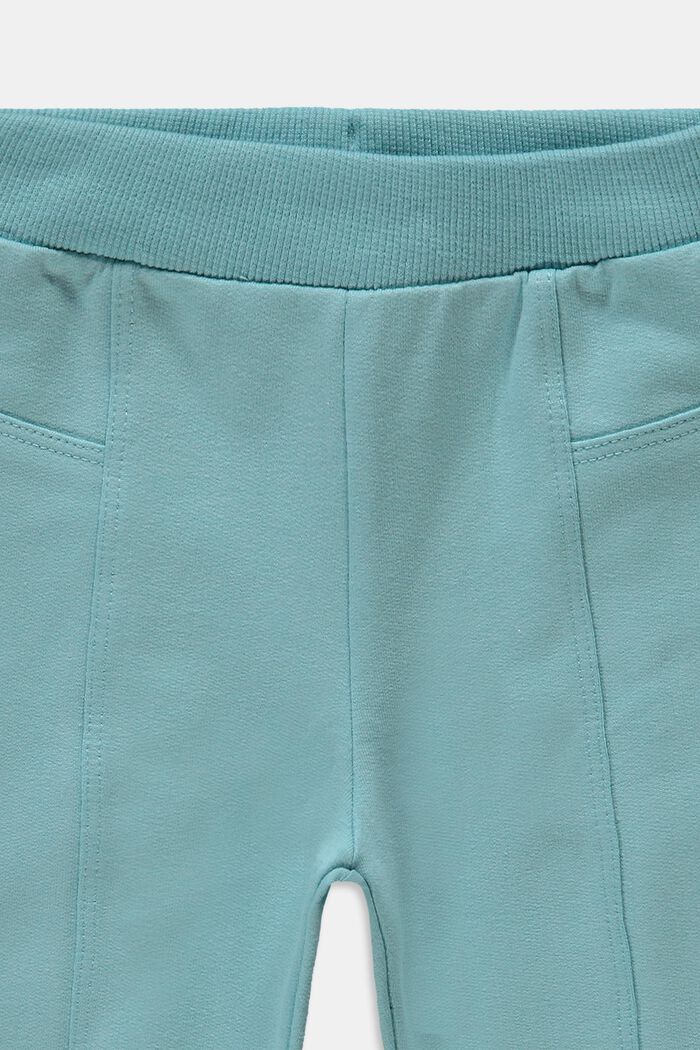 Joggingbukser med pyntesyninger, økologisk bomuld, TEAL BLUE, detail image number 2