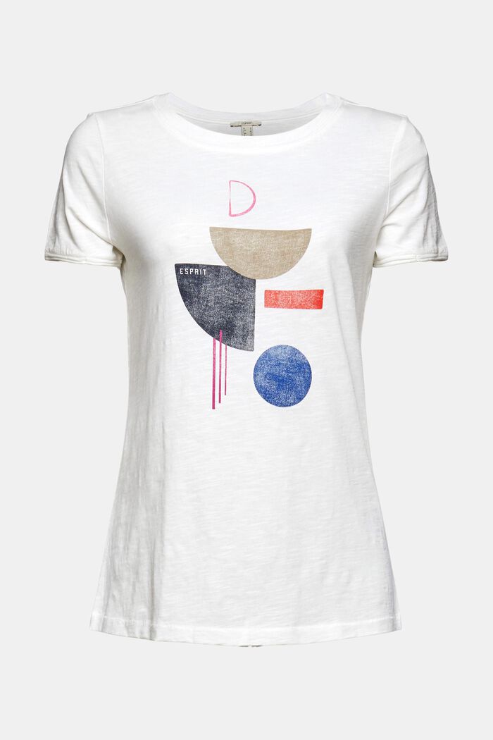T-shirt med print, 100% økologisk bomuld, OFF WHITE, detail image number 5