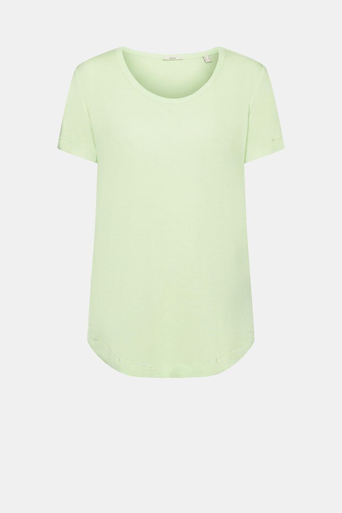 T-shirt i viskose med bred rund halsudskæring, CITRUS GREEN, detail image number 6