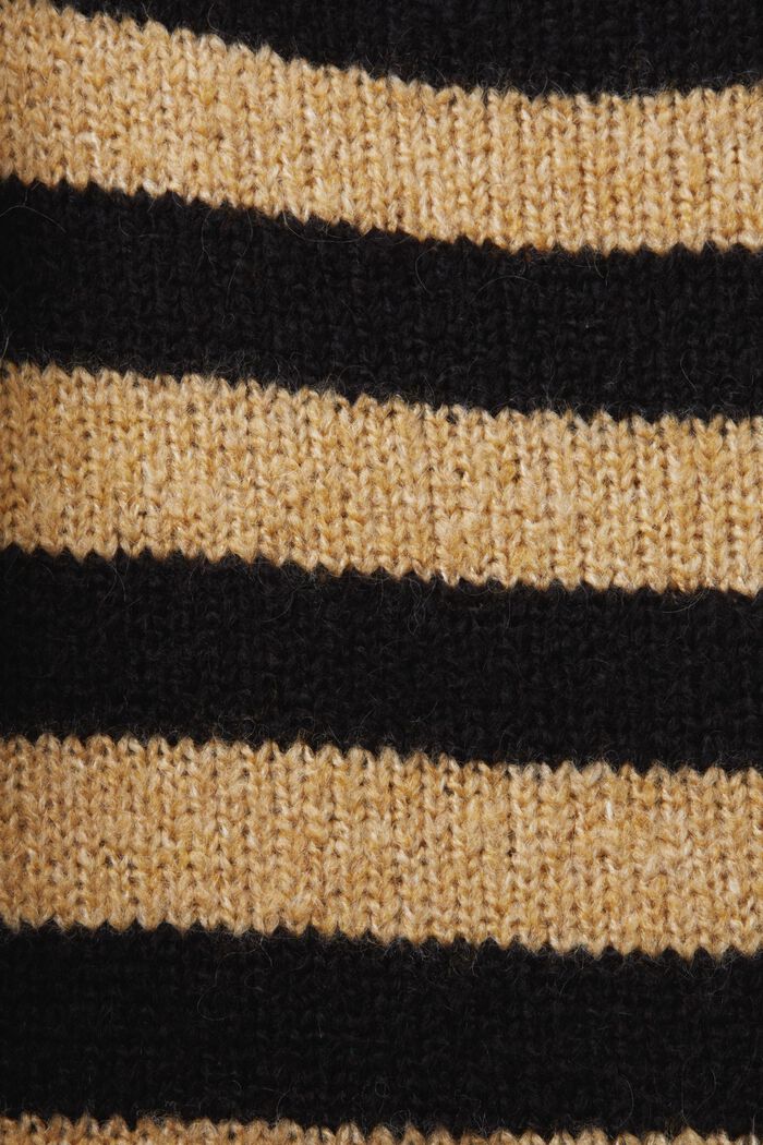 Stribet Sweater i uld-/mohairmiks, BLACK, detail image number 4