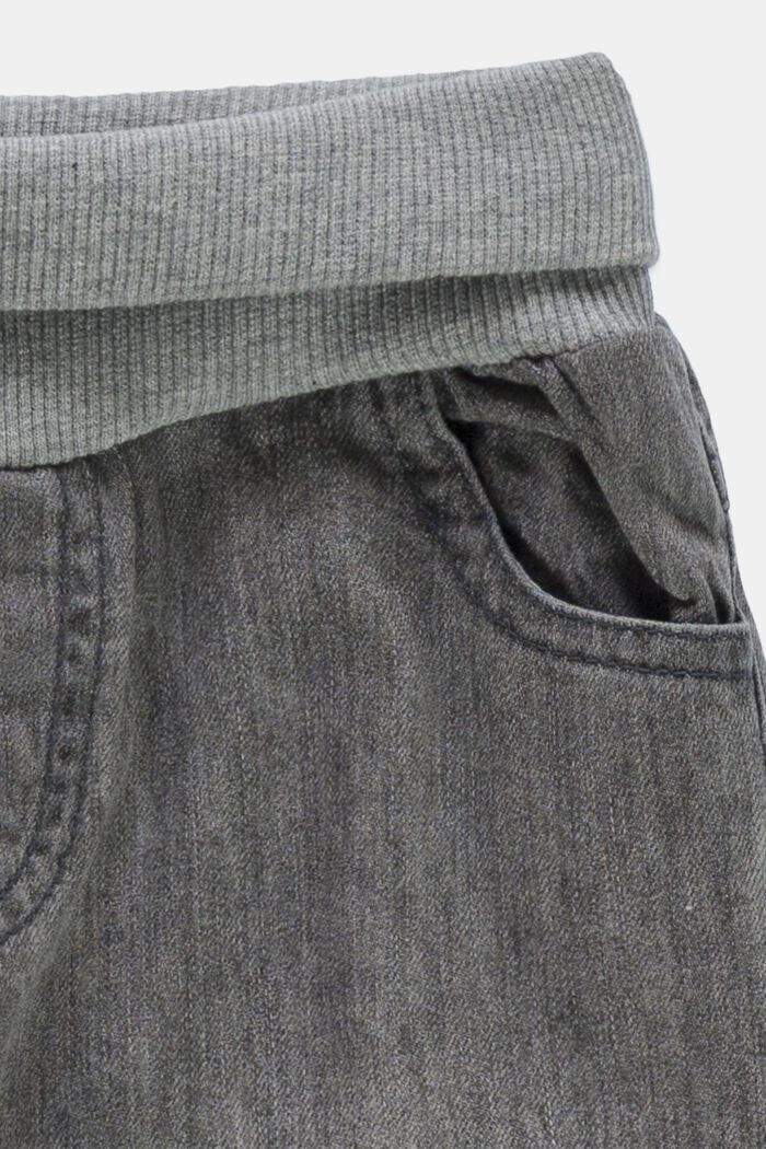 Jeans med riblinning, 100% økologisk bomuld, GREY MEDIUM WASHED, detail image number 2