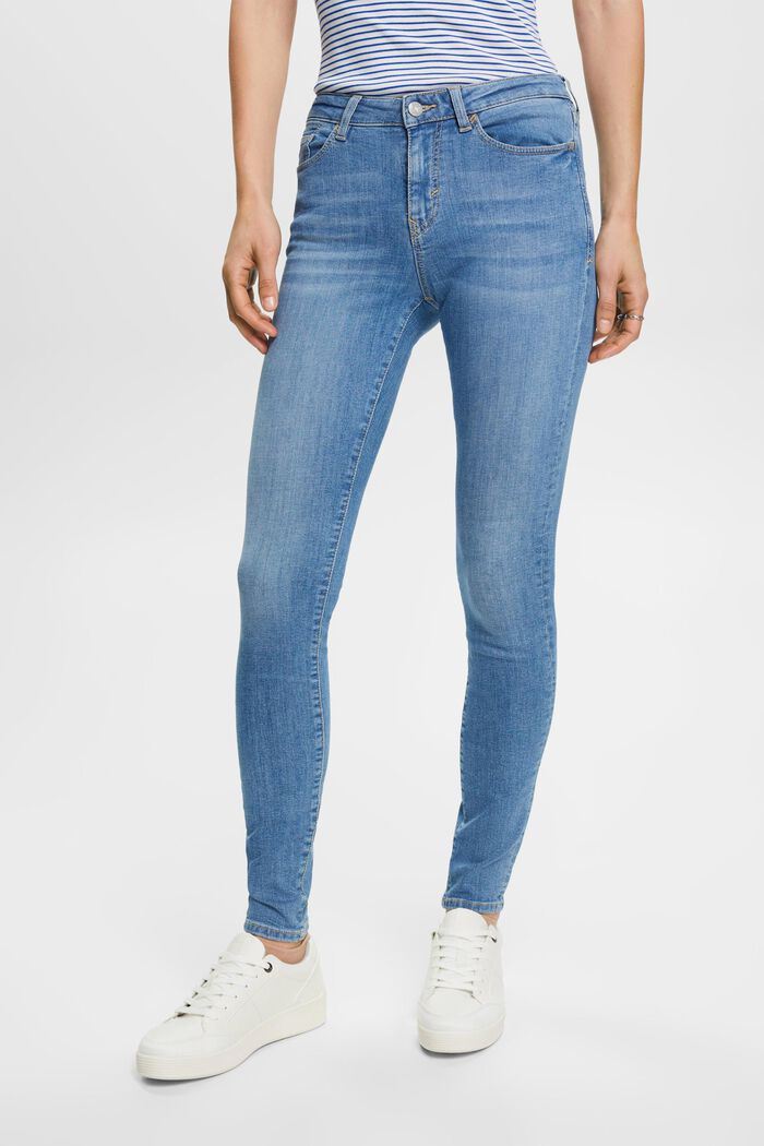 Skinny jeans i bæredygtig bomuld, BLUE LIGHT WASHED, detail image number 0