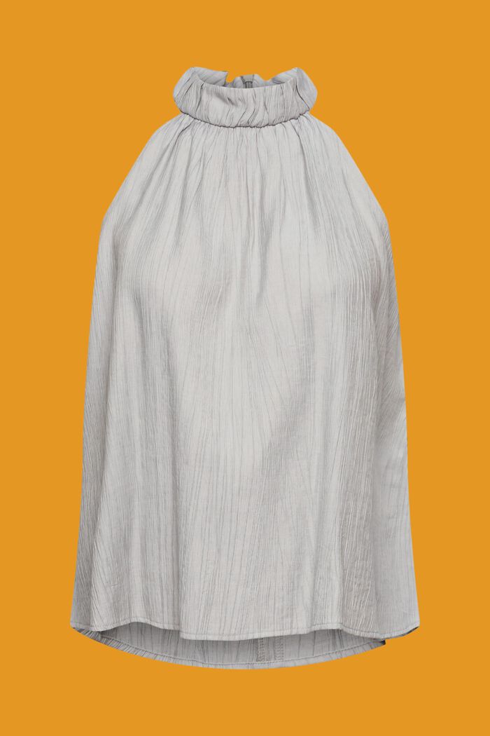 Krøllet bluse uden ærmer, MEDIUM GREY, detail image number 6