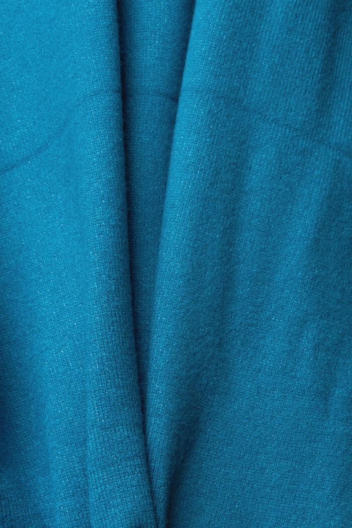 Strikket pullover med hætte, TEAL BLUE, detail image number 1